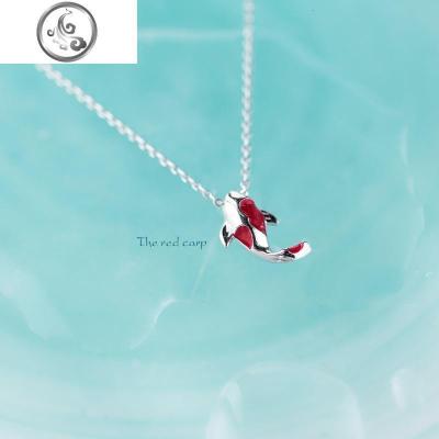 红色锦鲤项链女纯银choker吊坠小众潮网红时尚韩国简约气质锁骨链 JiMi