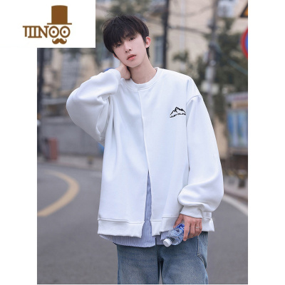 YANXU设计感痞帅假条纹卫衣男款2023新款潮牌情侣宽松外套