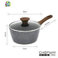 韩国奶锅婴儿宝宝锅辅食锅家用不粘锅热牛奶小汤锅 FENGHOU 日式18cm[麦饭石奶锅+蒸笼]----燃气灶电磁炉