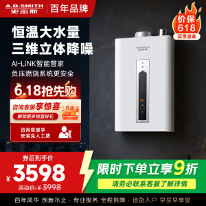 史密斯16升精钢Q系列燃气热水器JSQ31-CSCWi恒温触控强排防冻二级能效金属面板三维降噪智慧互联