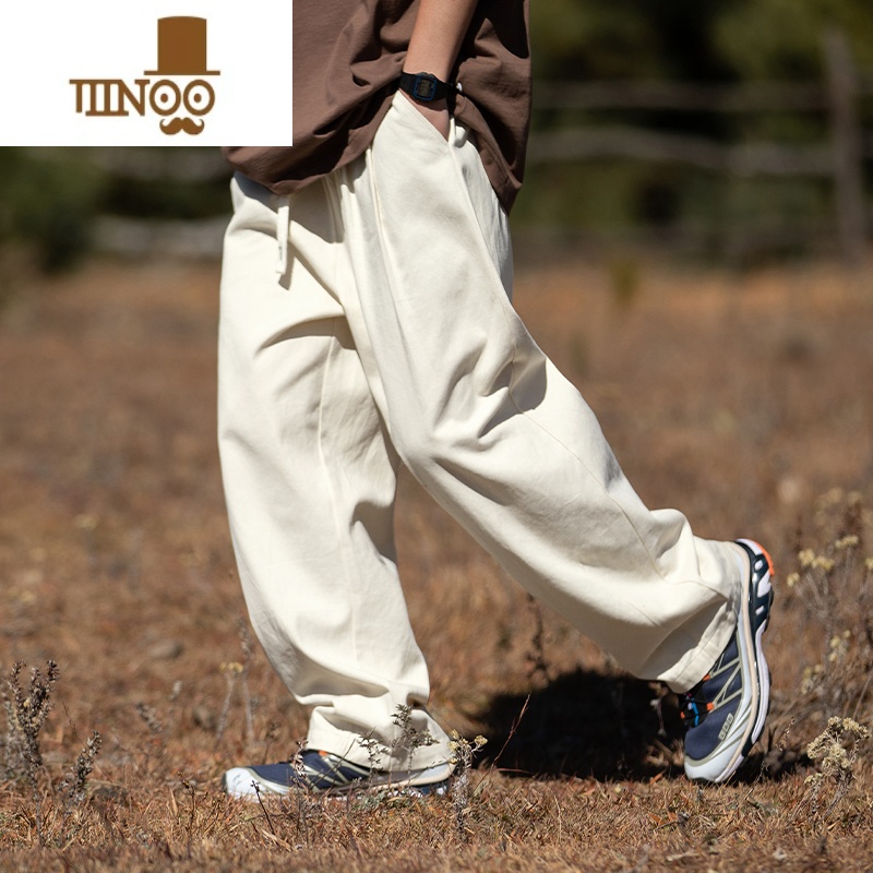 YANXU棕咖色阿美咔叽工装裤男日系cityboy裤子山系廓形oversize直筒裤