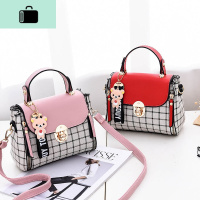 包包女2019新款潮韩版百搭斜跨包时尚格子小方包单肩包手提包小包NEW LAKE女士单肩包