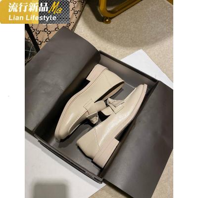 英伦风小皮鞋女2020新款春季ins乐福鞋时尚百搭蝴蝶结女鞋知义(ZHIYI)休闲鞋