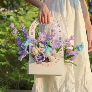 维诺亚郁金香花盒花束手工编织diy材料包扭扭棒自制礼品送女友闺蜜礼物