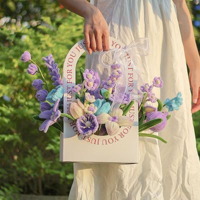 维诺亚郁金香花盒花束手工编织diy材料包扭扭棒自制礼品送女友闺蜜礼物