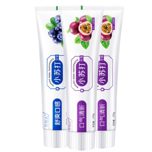 [3支装]小苏打蓝莓牙膏百香果洁齿护龈牙膏110g 清新口气