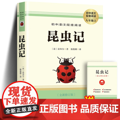昆虫记八年级上册必读课外书人教版法布尔正版原著全集完整版语文教材配套初二中学生课外书8年级上册名著老师人民教育出版社