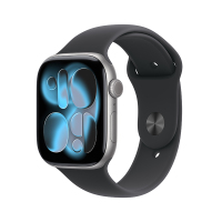 MEVP4CH/B Apple Watch S11 GPS 46毫米深空灰色铝金属表壳 黑色运动型表带-M/L
