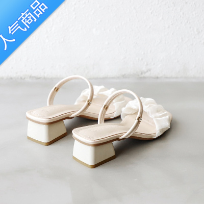 SUNTEK两穿凉鞋2023年女夏新款中跟女学生粗跟网红仙女风沙滩外穿凉拖鞋
