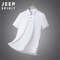 JEEP SPIRIT冰丝短袖T恤男士夏季体恤翻领POLO衫上衣纯色