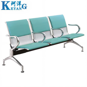 珂洋 公共座椅 三人位+浅绿皮垫+中间扶手 张