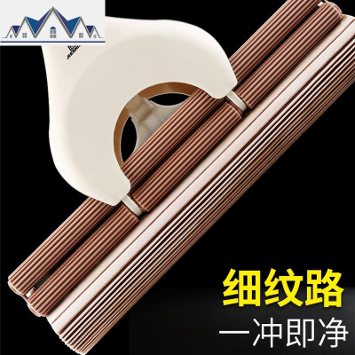 海绵拖把头家用滚轮式免手洗挤水胶棉托把大号拖布吸水墩布 三维工匠