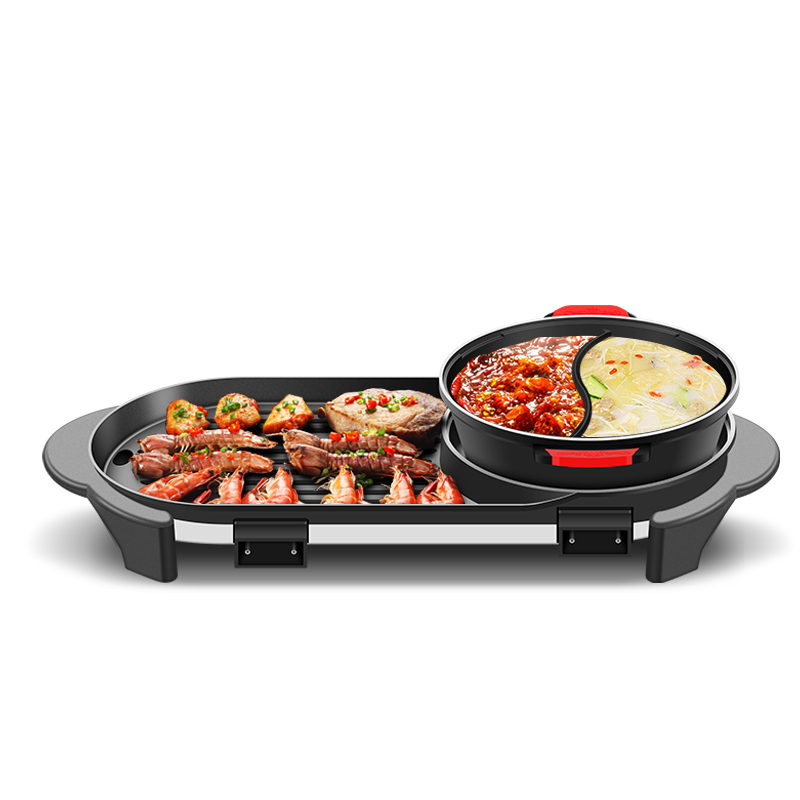 纳丽雅(naliya)韩式多功能涮烤火锅烧烤一体锅电烧烤炉家用电烤盘不粘