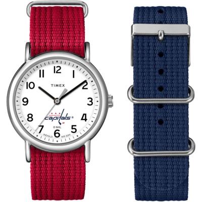 TIMEX女式运动休闲手表红白配色可换表带