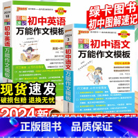 [qbook]语文必背古诗文 初中通用 [正版]2024初中语文英语作文模板七八九年级满分范文精选满分作文素材初一二三高