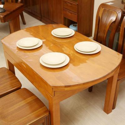 家柏饰(CORATED)随圆形桌布椭圆形半圆伸缩餐桌垫塑料垫可折叠圆桌PVC软玻璃防水