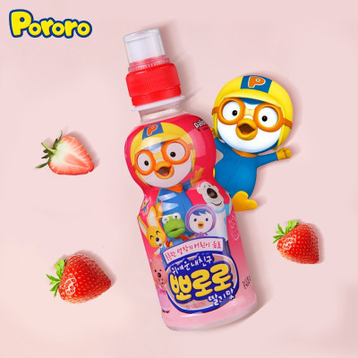 韩国原装进口 啵乐乐草莓味饮料235ml*12