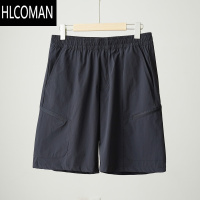 HLCOMAN轻薄快干 男士大码梭织短裤 运动休闲五分裤 纯色中裤 夏款 男装