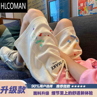 HLCOMAN涂鸦彩色短裤男夏季美式潮流运动情侣五分裤子青少年直筒休闲中裤