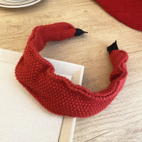 2024新年款红色针织高颅顶褶皱发箍女高端甜美毛线压发头箍发饰送女朋友老婆情人节七夕生日礼物