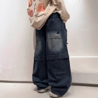 男童春装工装裤子2026新款中大童长裤春秋款男孩春季牛仔裤潮