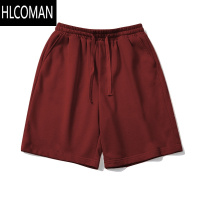 HLCOMAN夏季美式休闲纯色基础款宽松直筒短裤男款潮牌篮球运动五分裤子