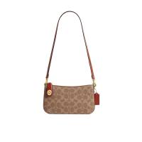 COACH奢侈品女包经典老花拉链女士徽标单肩包时尚斜挎包 CM568-B4NQ4