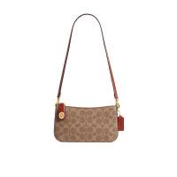 COACH奢侈品女包经典老花拉链女士徽标单肩包时尚斜挎包 CM568-B4NQ4