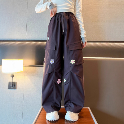 童装女童两穿工装休闲裤春秋新款儿童大童女孩初中生秋装长裤