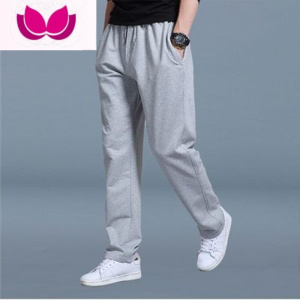 七斓夏季松紧腰男运动裤上班宽松长裤薄款休闲直筒加肥加大工作裤