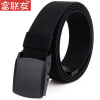 迪鲁奥(DILUAO)防皮带塑料扣头腰带无塑料过安检无铁无磁过敏尼龙帆布男士