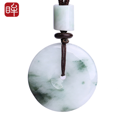 印象眸翡翠平安扣吊坠飘花翡翠挂件平安扣玉坠子吊坠