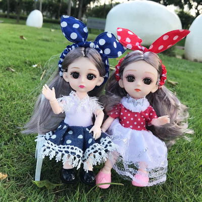 迷你琦妮芭比洋娃娃大礼盒小号女孩玩具套装长发美发公主儿童Q版