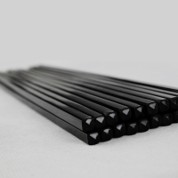 密胺餐具筷子酒店餐馆四方筷黑色筷子9吋筷子酒店摆台筷子塑料筷子家用筷子耐用 黑色方筷10双 长23.5CM