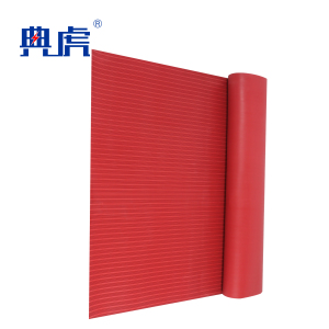 典虎 绝缘橡胶板 红色条纹5mm*1m*5m 卷
