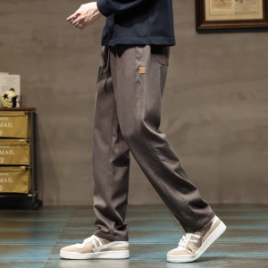 啄木鸟男士休闲裤美式工装裤夏季薄款2025新款宽松直筒运动裤子K