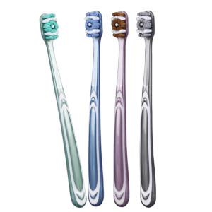 安居先森成人适中小头软毛深层洁净牙刷四色随机4只装an2402110