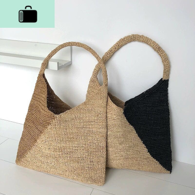 上新ins同款编包手提文艺森系手工单肩编织包简约度假沙滩女包NEW LAKE女士单肩包