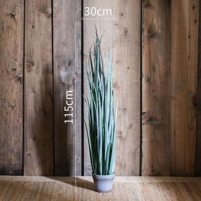 家柏饰(CORATED)洋葱盆景大型仿真植物绿植仿真树装饰摆件陈列布景道具 D竹节草灰盆小号