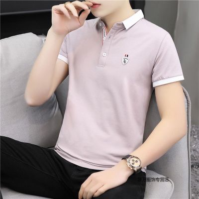 珂卡慕(KEKAMU)2020新款夏季纯棉翻领POLO衫男士短袖T恤半袖带领修身有领上衣服