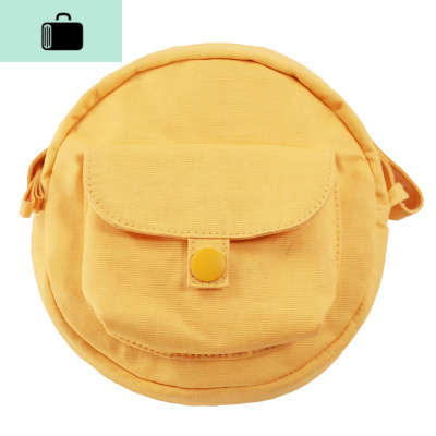 小脸小斜挎包 新款纯色女生可爱小圆形休闲包包NEW LAKE 黄色女斜挎包