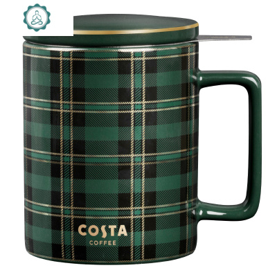 马克杯带盖勺陶瓷杯子ins咖啡杯欧式小茶杯水杯茶水分离封后