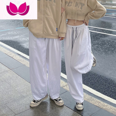 七斓日系百搭ins直筒宽松阔腿裤男女纯色高街港风休闲长裤炸街高级感