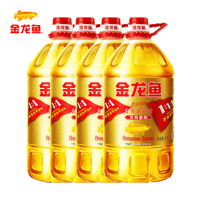 金龙鱼非转基因黄金比例食用植物调和油5L*4桶金装非转基因5L*4