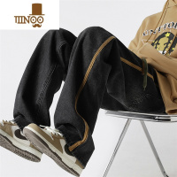 YANXU美式高街复古牛仔裤男春季薄款小众设计感宽松阔腿直筒潮牌长裤子