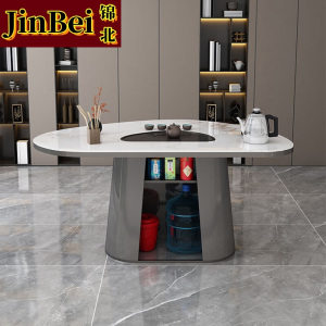 锦北岩板茶桌椅组合现代家用阳台简约茶桌办公室泡茶桌 1.3桌