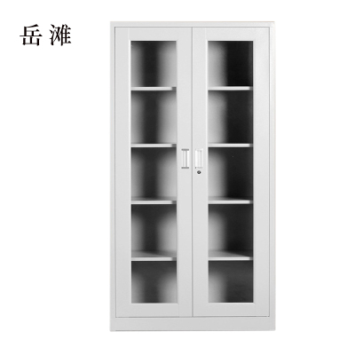 岳滩钢制档案柜财务凭证柜带锁储物柜铁皮柜书柜通玻对开门文件柜