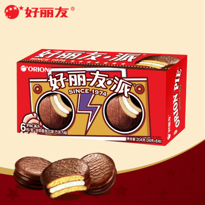 好丽友派巧克力味204g西式糕点蛋糕点心甜点休闲零食