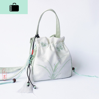 中国复古风汉服流苏刺绣花森系帆布手提单肩斜挎仙女包包NEW LAKE女手包