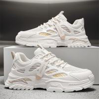 2026春季新款时尚男士系带透气网布休闲运动鞋潮鞋简约潮流百搭鞋